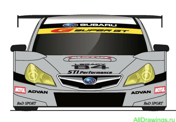 Subaru Legacy B4 Japanese Super GT300 (2009) (Subaru Legasi B4 Japanes Super GT300 (2009)) - drawings (drawings) of the car